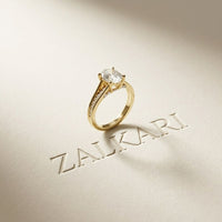 2.30 Ct Oval Cut Moissanite Elegant Split Shank Ring