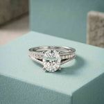 2.30 Ct Oval Cut Moissanite Elegant Split Shank Ring
