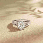 2.30 Ct Oval Cut Moissanite Elegant Split Shank Ring