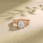 3 Ct Oval Cut Cathedral Pavé Moissanite Ring
