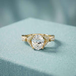 3 Ct Oval Cut Cathedral Pavé Moissanite Ring