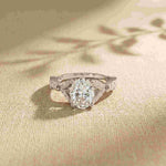 3 Ct Oval Cut Cathedral Pavé Moissanite Ring