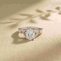 3 Ct Oval Cut Cathedral Pavé Moissanite Ring
