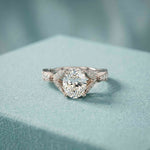 3 Ct Oval Cut Cathedral Pavé Moissanite Ring