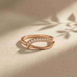0.11 Ct Round Cut Crossover Pavé Moissanite Ring