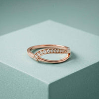 0.11 Ct Round Cut Crossover Pavé Moissanite Ring
