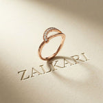 0.11 Ct Round Cut Crossover Pavé Moissanite Ring