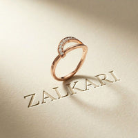 0.11 Ct Round Cut Crossover Pavé Moissanite Ring