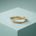 0.11 Ct Round Cut Crossover Pavé Moissanite Ring