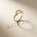 0.11 Ct Round Cut Crossover Pavé Moissanite Ring