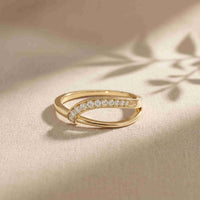 0.11 Ct Round Cut Crossover Pavé Moissanite Ring