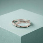 0.11 Ct Round Cut Crossover Pavé Moissanite Ring