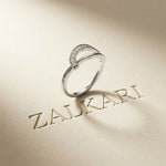0.11 Ct Round Cut Crossover Pavé Moissanite Ring