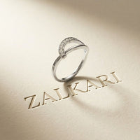 0.11 Ct Round Cut Crossover Pavé Moissanite Ring