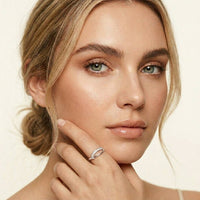 0.11 Ct Round Cut Crossover Pavé Moissanite Ring