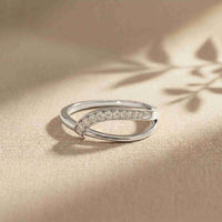 0.11 Ct Round Cut Crossover Pavé Moissanite Ring