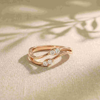0.15 Ct Round Cut Open Bypass Moissanite Ring
