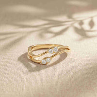 0.15 Ct Round Cut Open Bypass Moissanite Ring