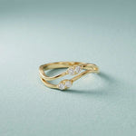 0.15 Ct Round Cut Open Bypass Moissanite Ring