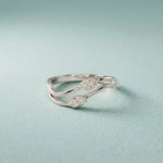 0.15 Ct Round Cut Open Bypass Moissanite Ring