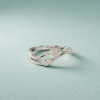 0.15 Ct Round Cut Open Bypass Moissanite Ring