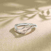 0.15 Ct Round Cut Open Bypass Moissanite Ring