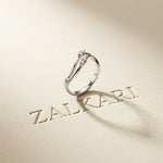 0.15 Ct Round Cut Open Bypass Moissanite Ring