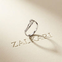 0.15 Ct Round Cut Open Bypass Moissanite Ring