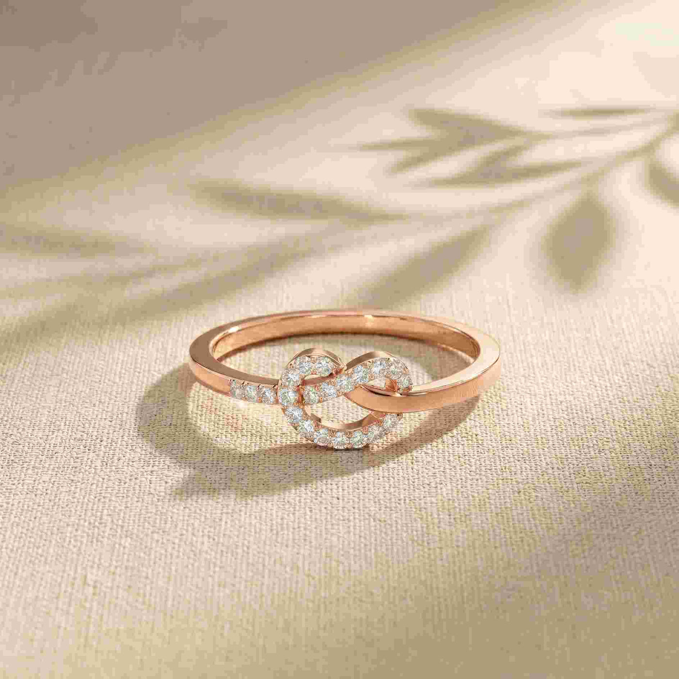 0.10 Ct Round Cut Infinity Knot Moissanite Ring