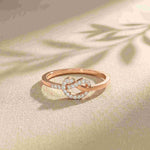 0.10 Ct Round Cut Infinity Knot Moissanite Ring