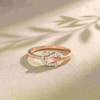 0.10 Ct Round Cut Infinity Knot Moissanite Ring