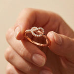 0.10 Ct Round Cut Infinity Knot Moissanite Ring