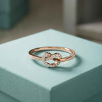 0.10 Ct Round Cut Infinity Knot Moissanite Ring