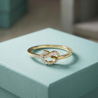 0.10 Ct Round Cut Infinity Knot Moissanite Ring