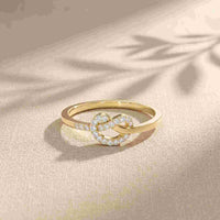 0.10 Ct Round Cut Infinity Knot Moissanite Ring