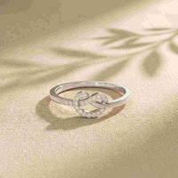 0.10 Ct Round Cut Infinity Knot Moissanite Ring