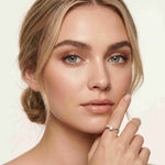 0.70 Ct Round Cut Moissanite Criss Cross Pavé Ring