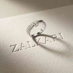0.70 Ct Round Cut Moissanite Criss Cross Pavé Ring