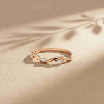 0.10 Ct Marquise Cut Moissanite Twisted Vine Band Ring