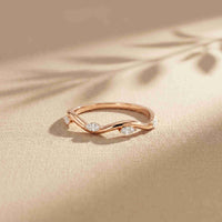 0.10 Ct Marquise Cut Moissanite Twisted Vine Band Ring