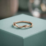 0.10 Ct Marquise Cut Moissanite Twisted Vine Band Ring