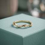 0.10 Ct Marquise Cut Moissanite Twisted Vine Band Ring