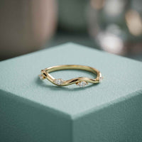 0.10 Ct Marquise Cut Moissanite Twisted Vine Band Ring