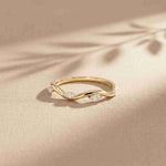 0.10 Ct Marquise Cut Moissanite Twisted Vine Band Ring