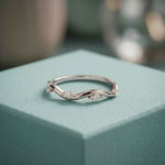 0.10 Ct Marquise Cut Moissanite Twisted Vine Band Ring