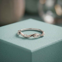 0.10 Ct Marquise Cut Moissanite Twisted Vine Band Ring