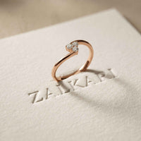 0.10 Ct Round Cut Moissanite Bypass Wrap Ring