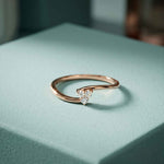 0.10 Ct Round Cut Moissanite Bypass Wrap Ring