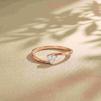 0.10 Ct Round Cut Moissanite Bypass Wrap Ring