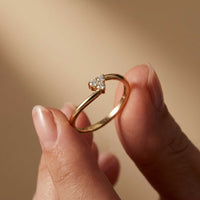 0.10 Ct Round Cut Moissanite Bypass Wrap Ring